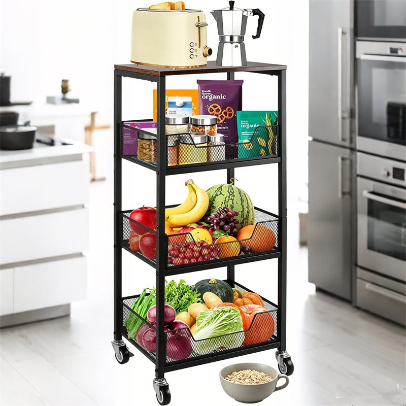 Home Bathroom Shelf - Carrito de almacenamiento de 3 niveles