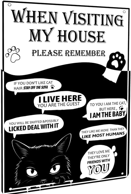 Bathroom Home Visit - Letrero Metálico Vintage de Gato Negro