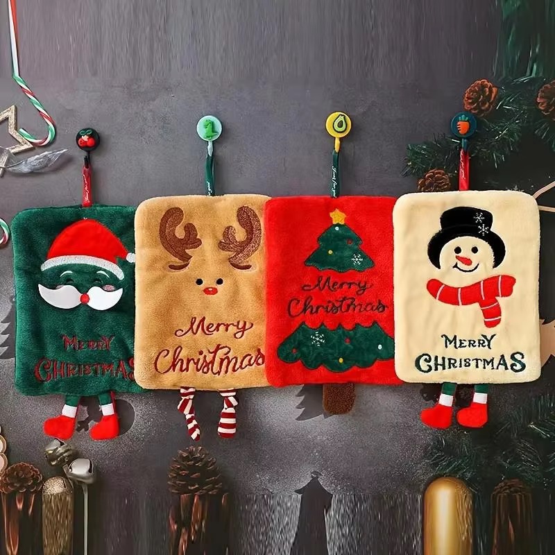 Home Bathroom Towels - Toalla de Mano Colgante Navideña con