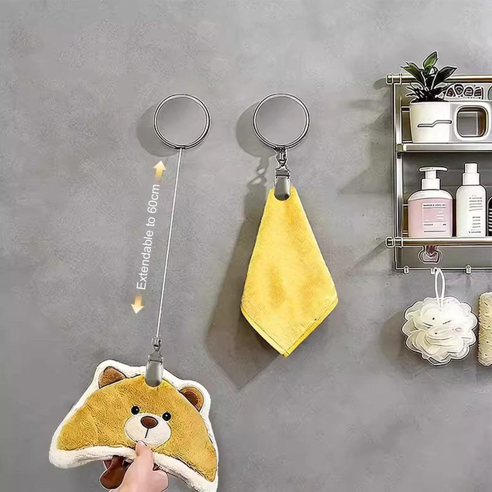 Home Bathroom Towels - 1 unidad de toallero retráctil automático