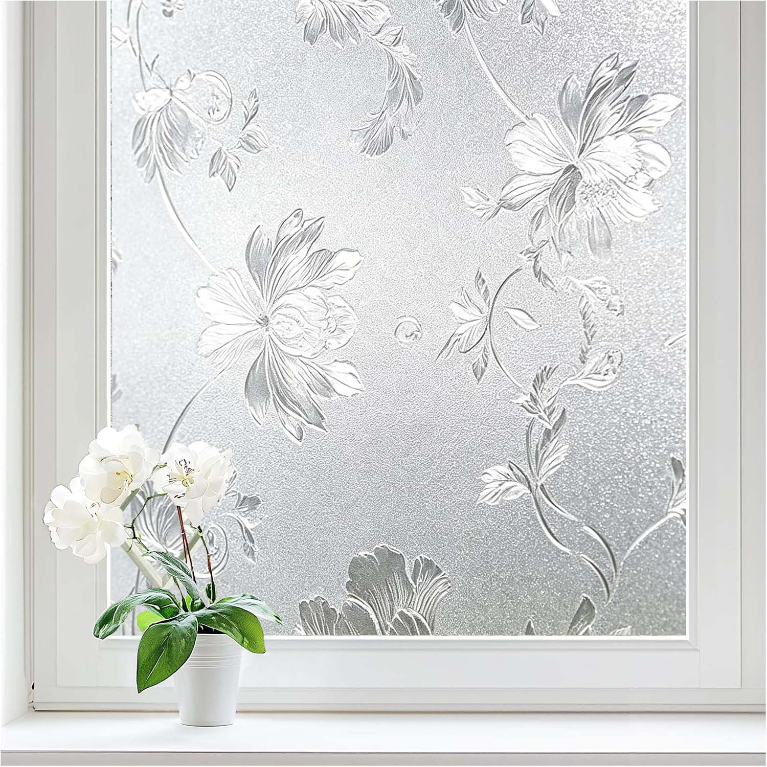 Home Bathroom Window Tint - Película Decorativa para Ventanas con Diseño