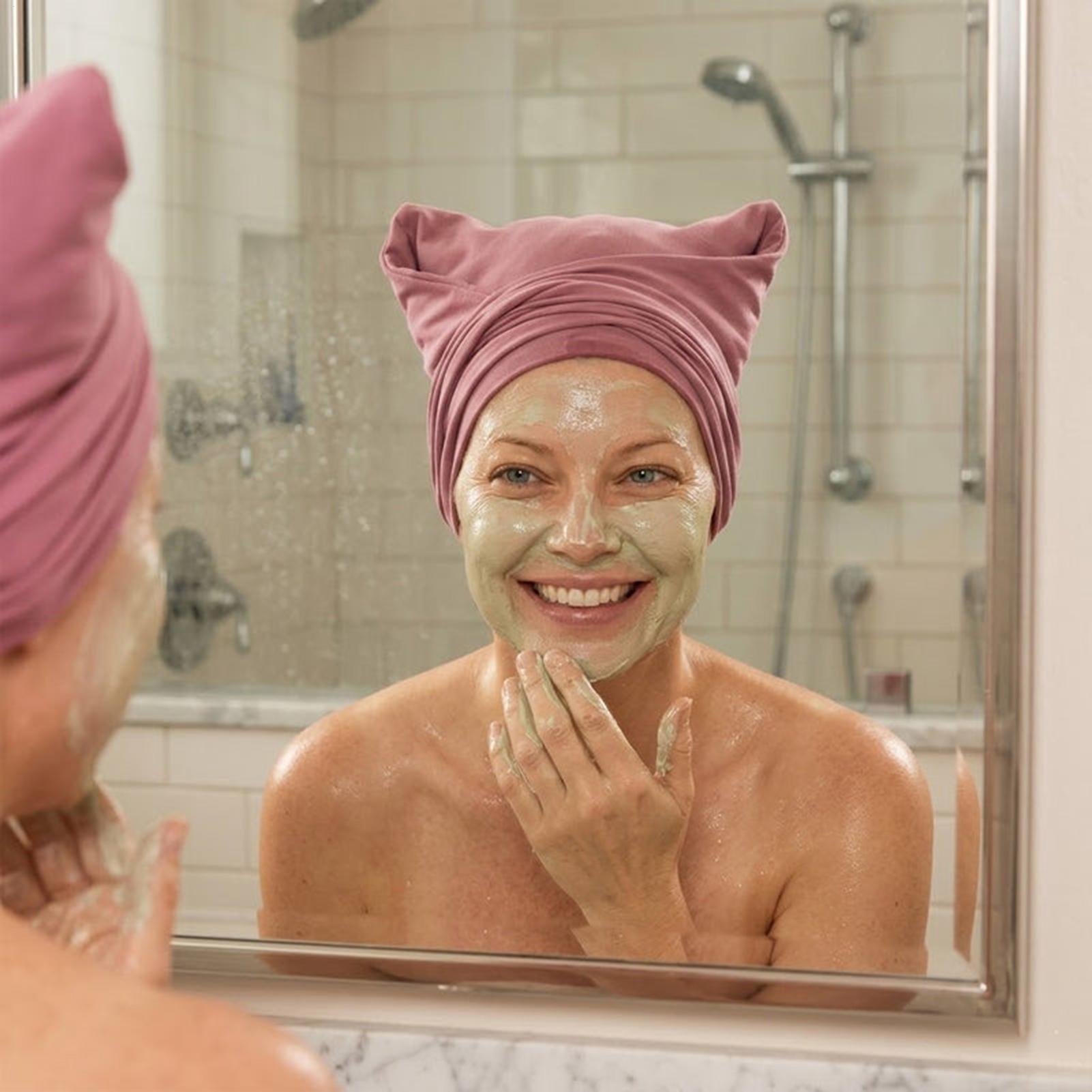Home Bathroom Towels - Toalla turbante suave y absorbente para