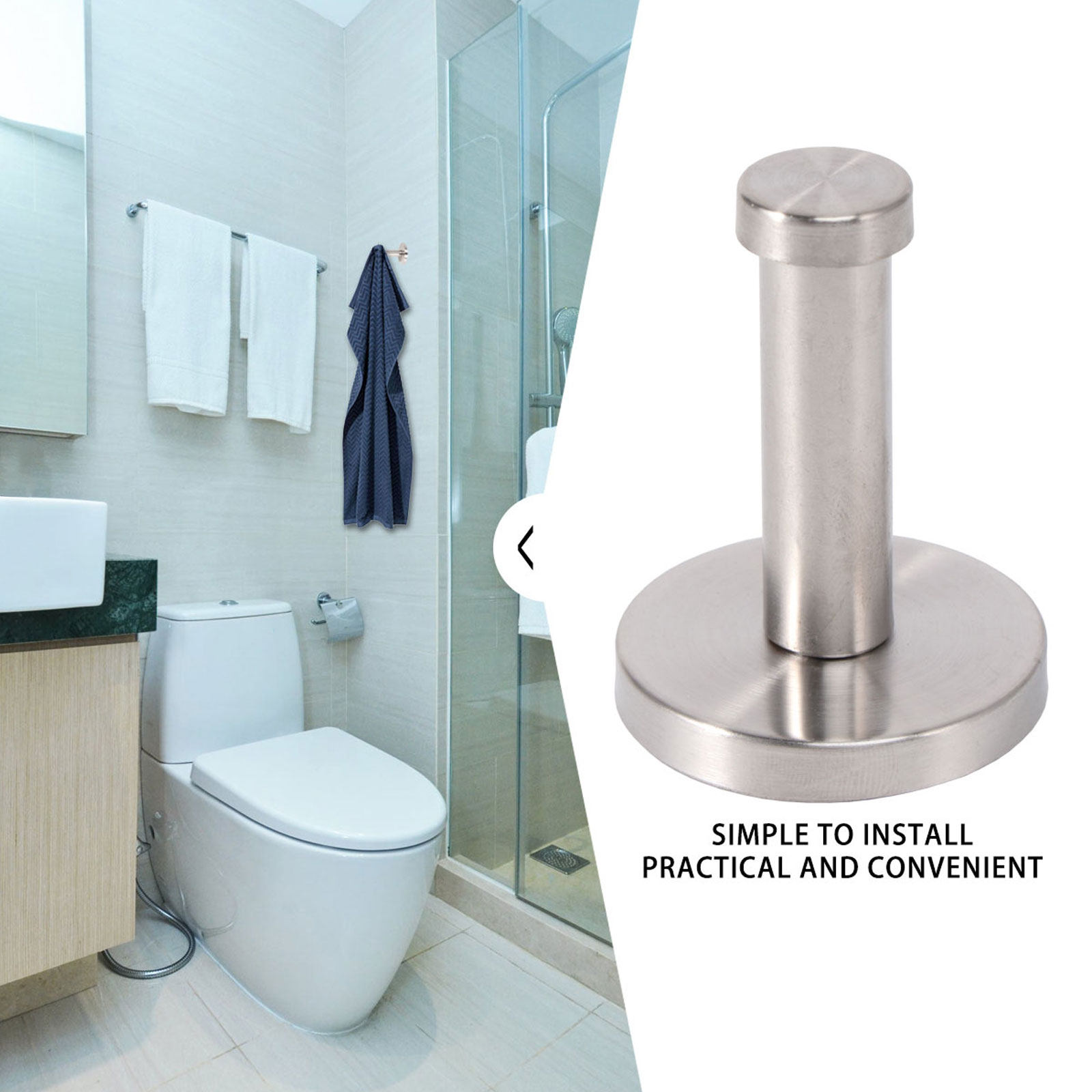 6 Ganchos Metálicos de Acero I - Home Bathroom Towels reseña y precio