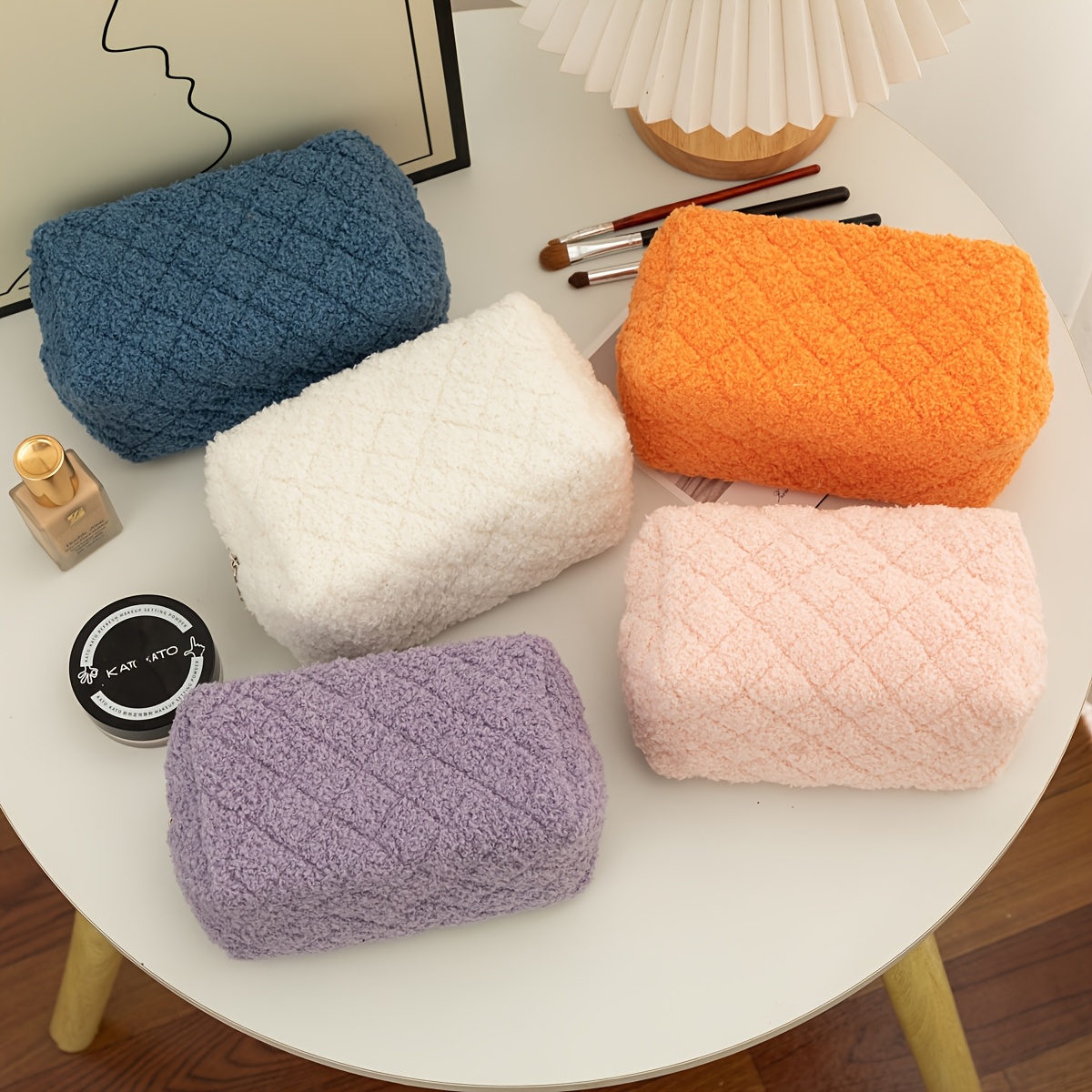 1 Bolsa de Maquillaje de Felpa - Japanese Home Bathroom Design reseña y precio