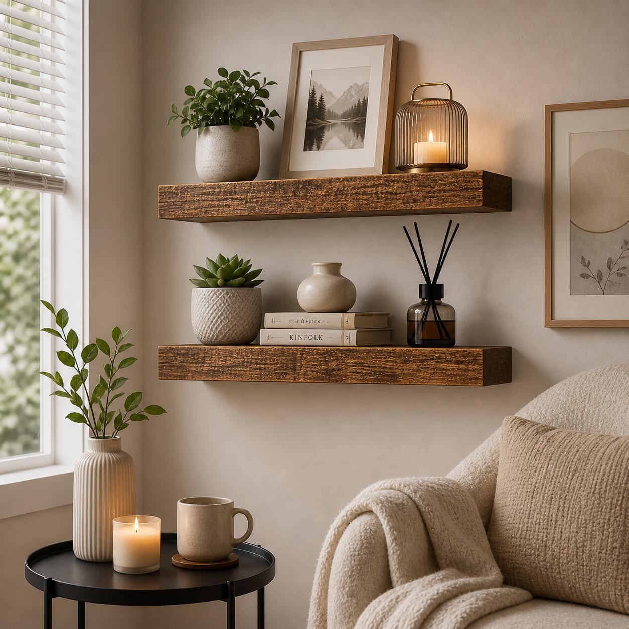 2 estantes flotantes de madera - Home Bathroom Shelf reseña y precio
