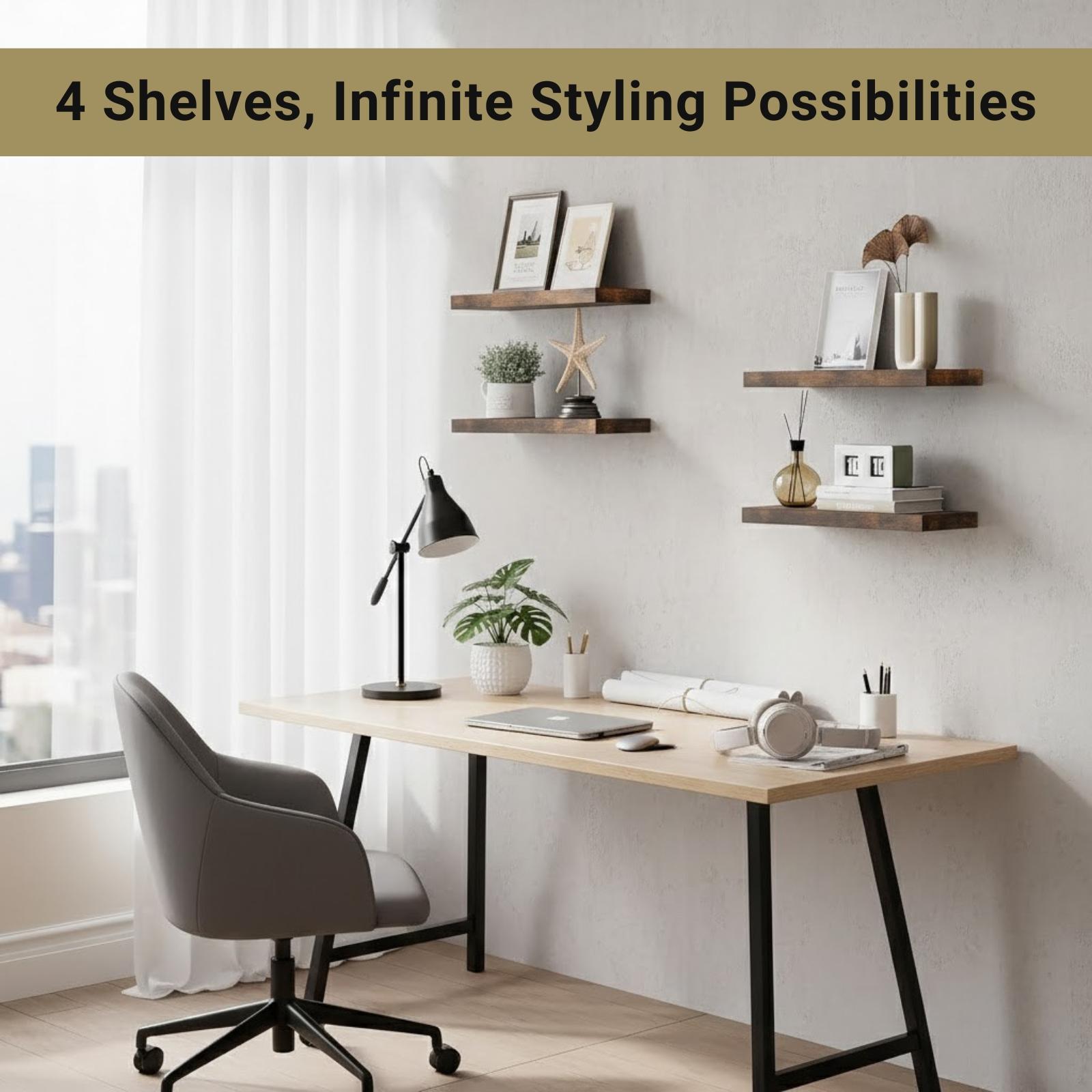 4 estantes flotantes de pared, - Home Bathroom Shelf reseña y precio